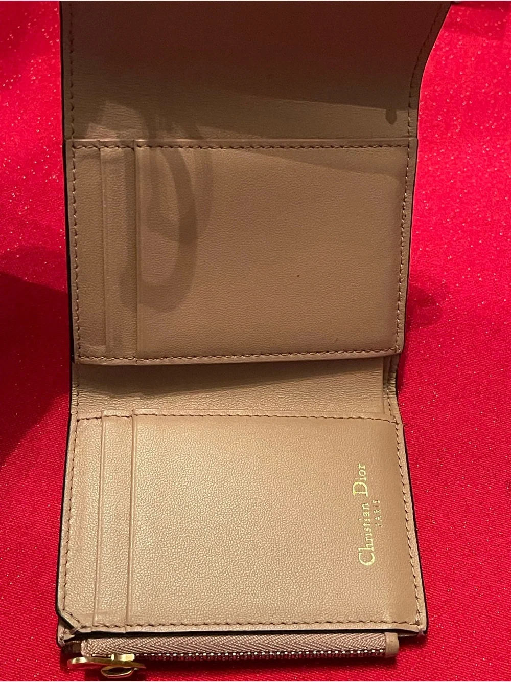 Dior Mini Saddle Wallet in Dusty Rose with Gold Hardware